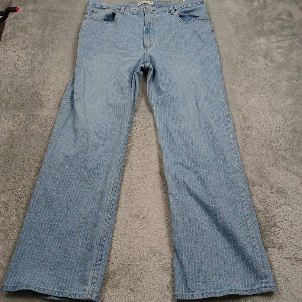 Abercrombie Fitch Jeans Womens 16 Blue Distressed High Rise Relaxed Striped